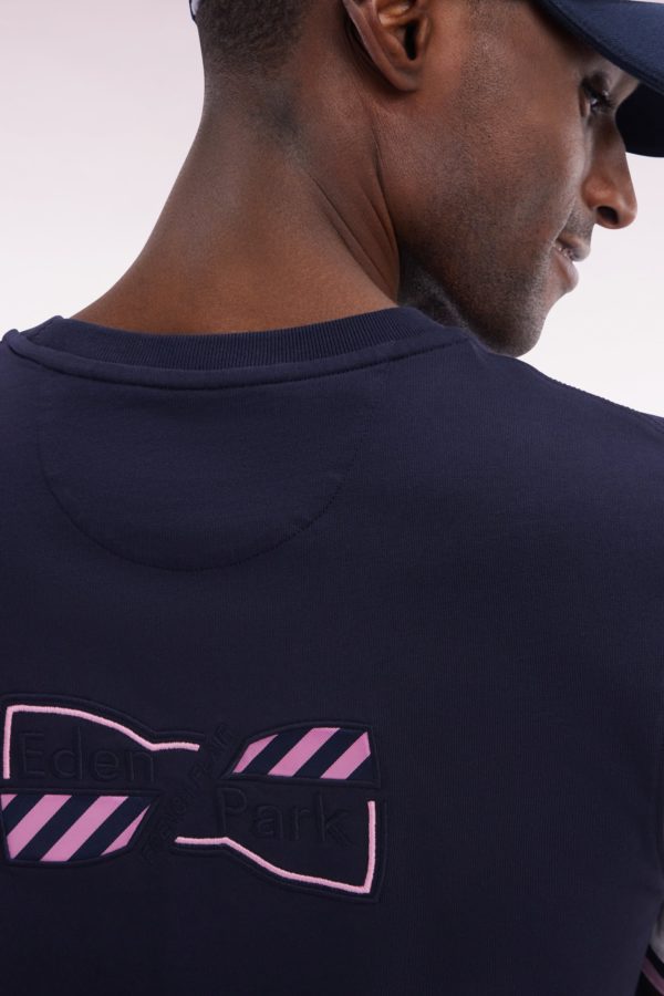 T-shirt Bicolore En Coton Blanc Broderie Nœud Papillon Coupe Droite Eden Park – Image 4