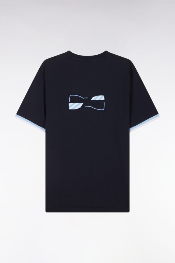 T-shirt En Coton Marine Broderie Nœud Papillon Coupe Droite Eden Park