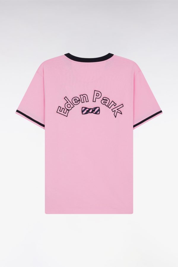 T-shirt En Coton Rose Broderie Nœud Papillon Eden Park Coupe Droite Eden Park