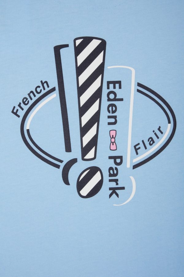 T-shirt En Coton Ciel Sérigraphié Coupe Droite Eden Park – Image 5