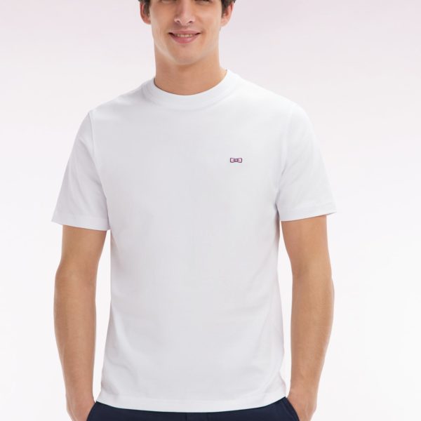 T-shirt En Coton Blanc Broderie Dos Cerclée Coupe Droite Eden Park