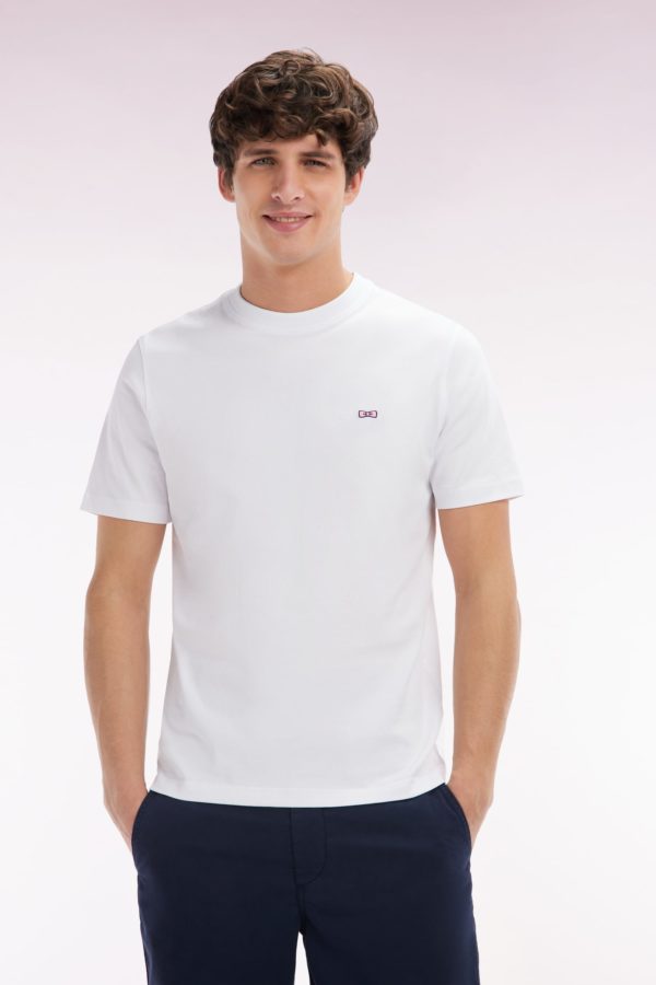 T-shirt En Coton Blanc Broderie Dos Cerclée Coupe Droite Eden Park