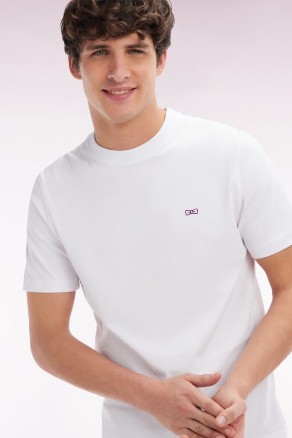 T-shirt En Coton Blanc Broderie Dos Cerclée Coupe Droite Eden Park – Image 2
