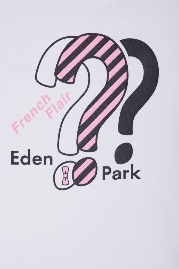 T-shirt En Coton Blanc Broderie Dos Cerclée Coupe Droite Eden Park – Image 5
