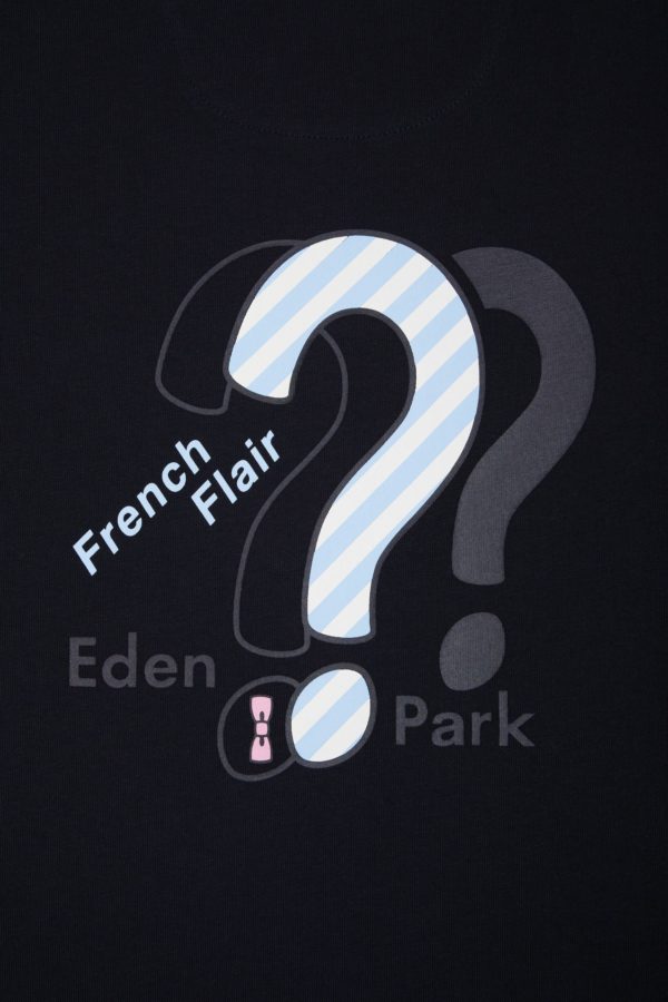 T-shirt En Coton Marine Broderie Dos Cerclée Coupe Droite Eden Park – Image 5