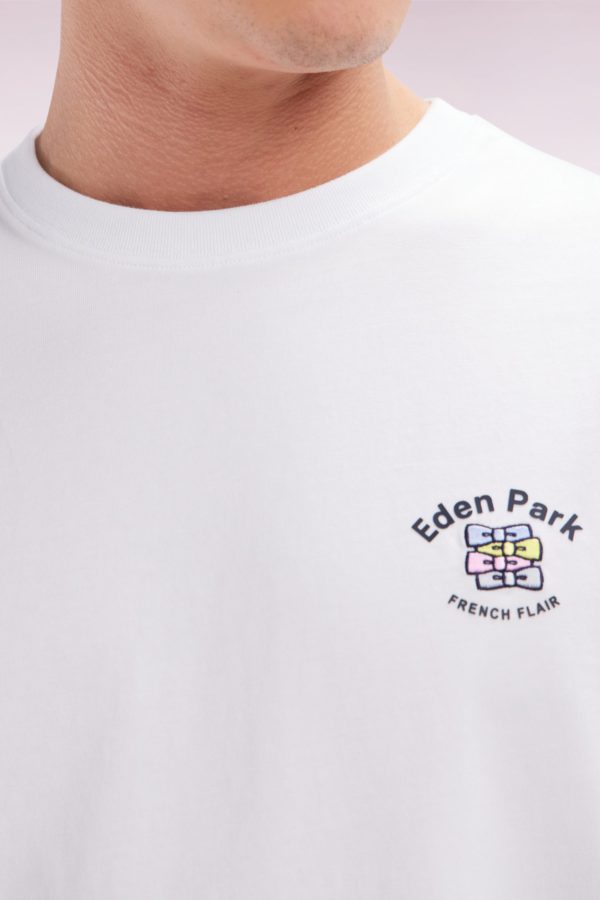 T-shirt En Coton Blanc Broderie Multicolore Coupe Décontractée Eden Park – Image 4
