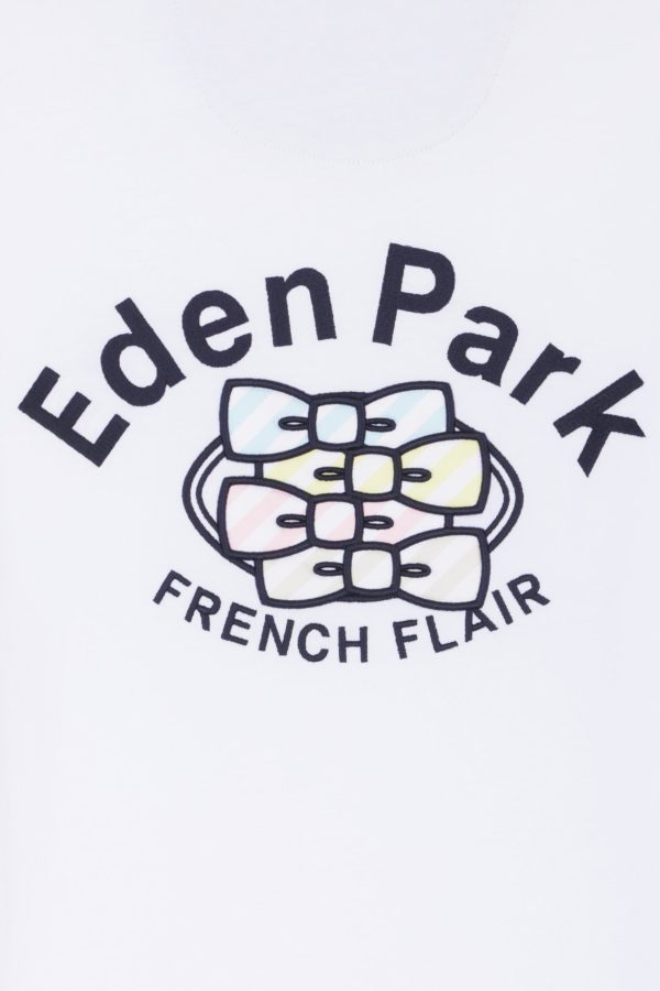 T-shirt En Coton Blanc Broderie Multicolore Coupe Décontractée Eden Park – Image 5