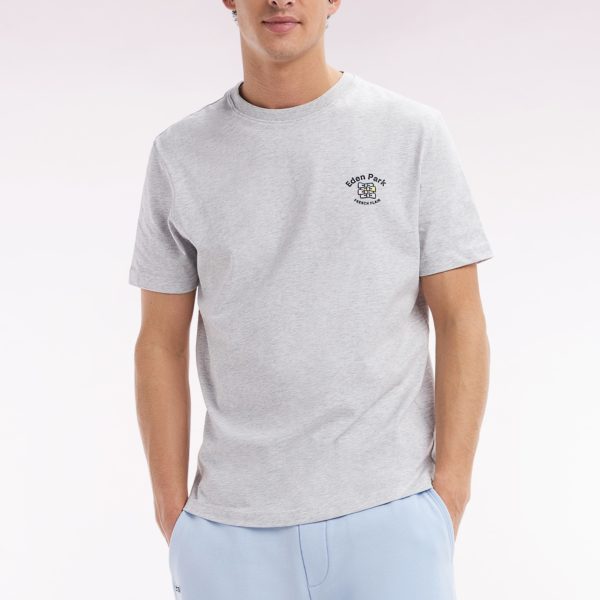 T-shirt En Coton Gris Broderie Multicolore Coupe Décontractée Eden Park