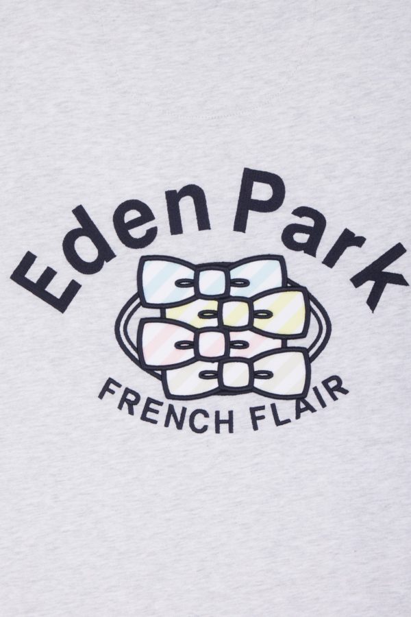 T-shirt En Coton Gris Broderie Multicolore Coupe Décontractée Eden Park – Image 5