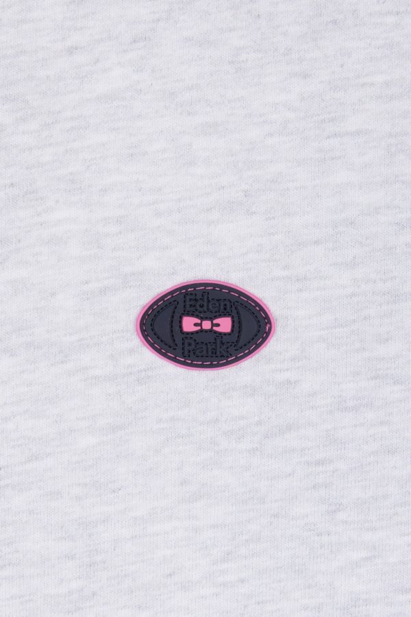 T-shirt En Coton Gris À Bords-côtes Roses Coupe Décontractée Eden Park – Image 5