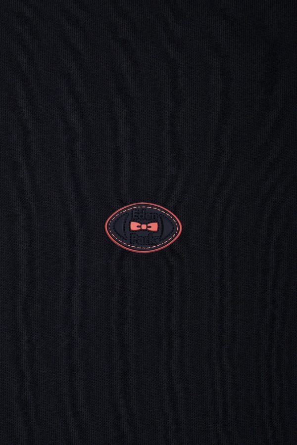 T-shirt En Coton Marine À Bords-côtes Corail Coupe Décontractée Eden Park – Image 5