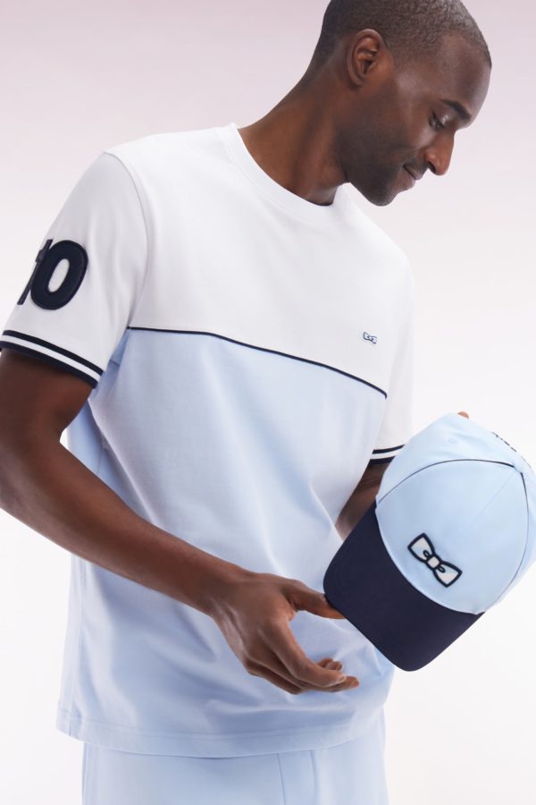 T-shirt Bicolore En Coton Ciel Coupe Décontractée Eden Park – Image 2