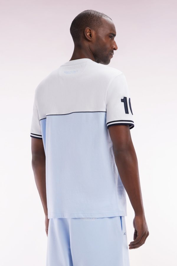T-shirt Bicolore En Coton Ciel Coupe Décontractée Eden Park – Image 3