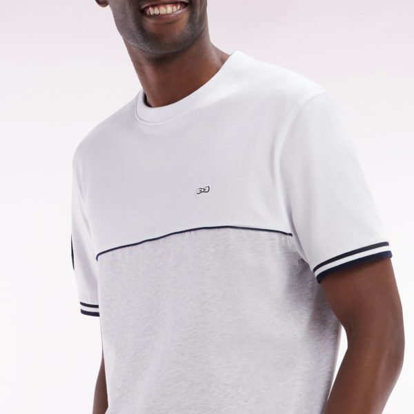 T-shirt Bicolore En Coton Gris Coupe Décontractée Eden Park