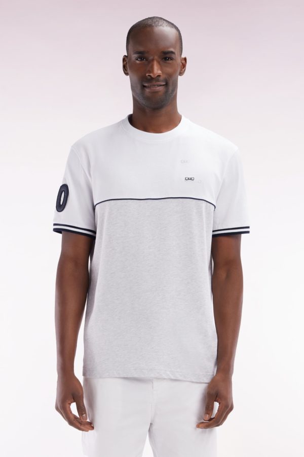 T-shirt Bicolore En Coton Gris Coupe Décontractée Eden Park