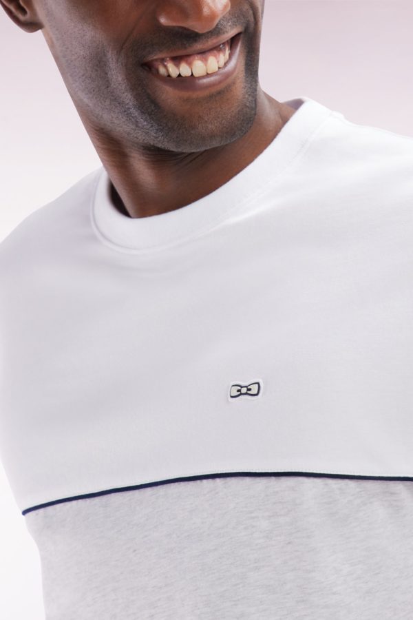 T-shirt Bicolore En Coton Gris Coupe Décontractée Eden Park – Image 3