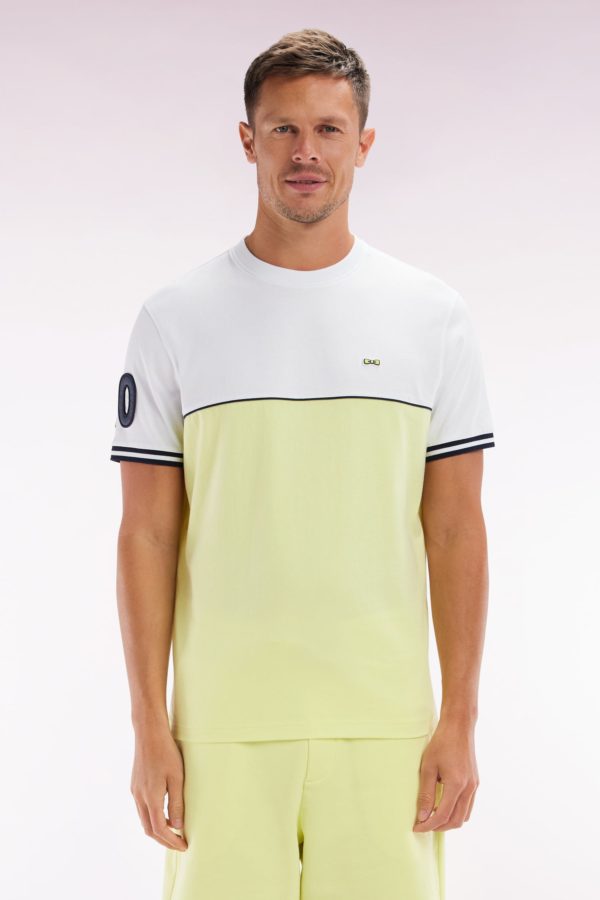 T-shirt Bicolore En Coton Jaune Coupe Décontractée Eden Park