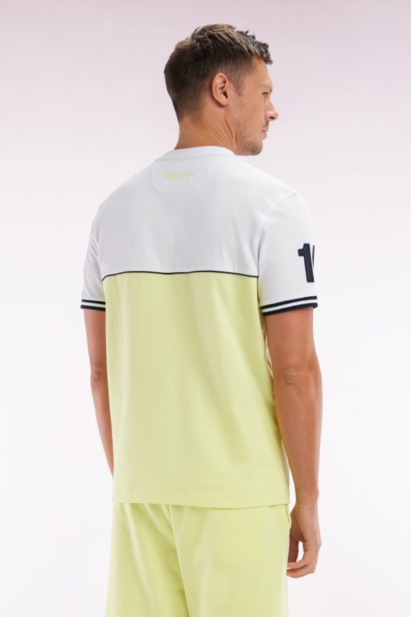 T-shirt Bicolore En Coton Jaune Coupe Décontractée Eden Park – Image 3