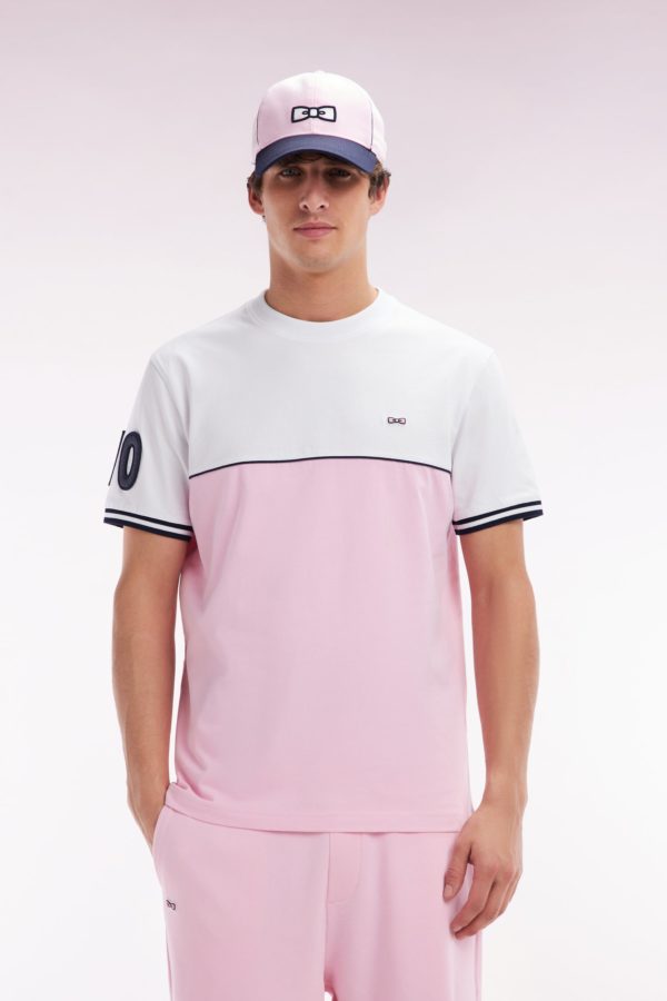 T-shirt Bicolore En Coton Rose Coupe Décontractée Eden Park