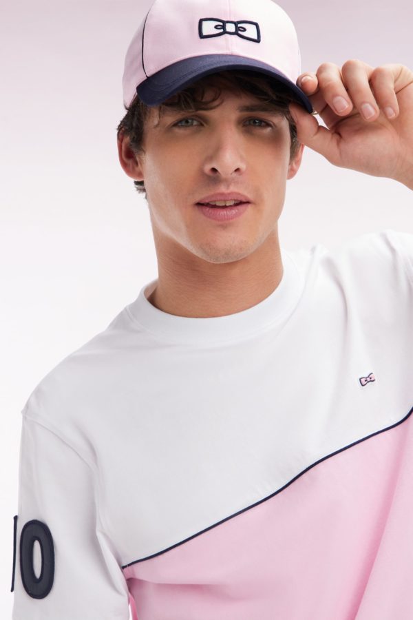 T-shirt Bicolore En Coton Rose Coupe Décontractée Eden Park – Image 2