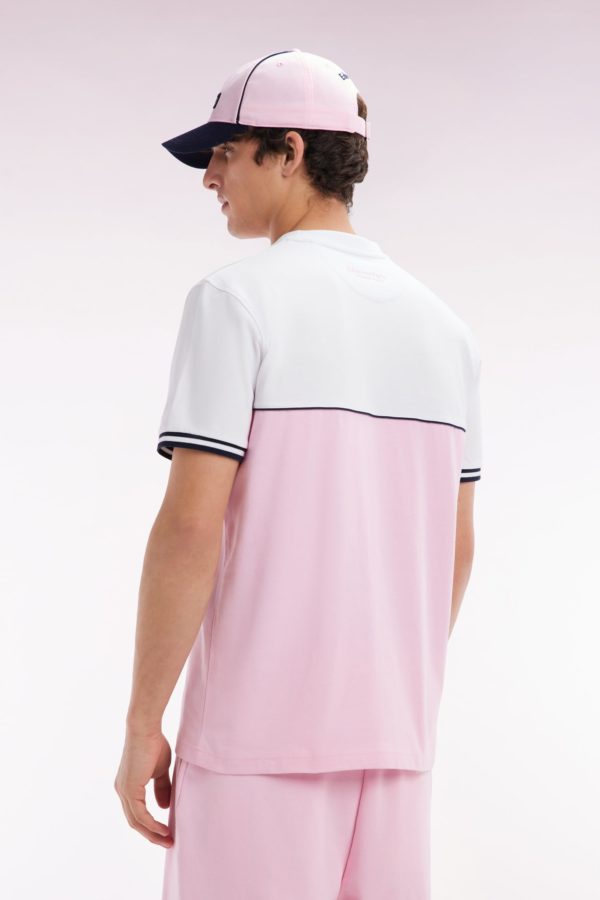 T-shirt Bicolore En Coton Rose Coupe Décontractée Eden Park – Image 3