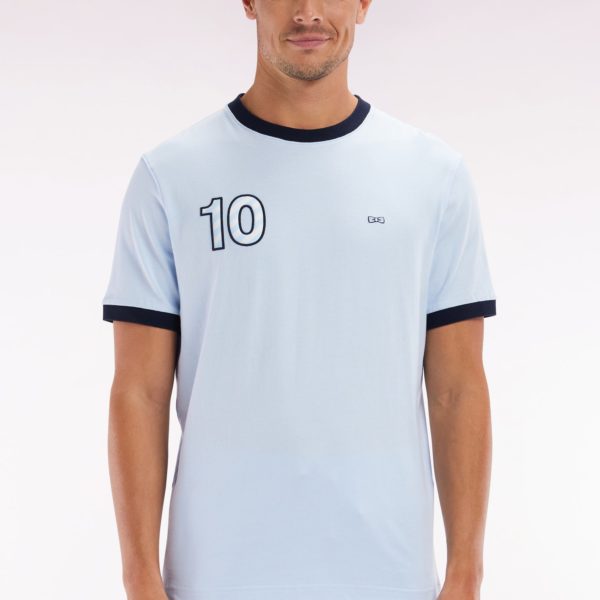 T-shirt En Coton Ciel Broderie 10 Coupe Décontractée Eden Park