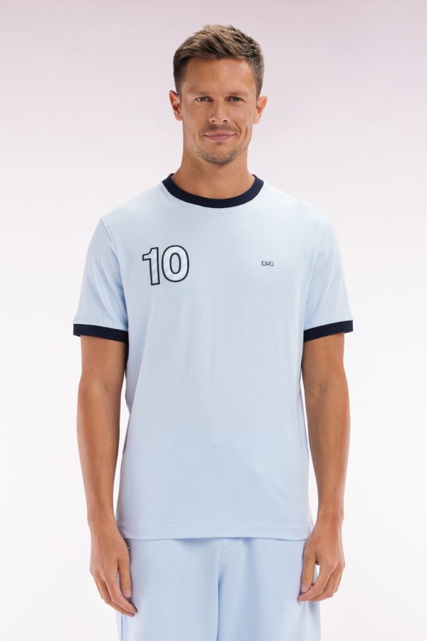 T-shirt En Coton Ciel Broderie 10 Coupe Décontractée Eden Park