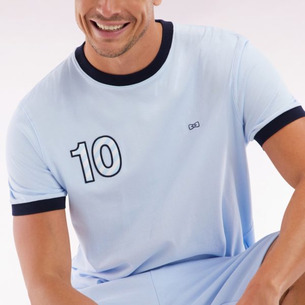 T-shirt En Coton Ciel Broderie 10 Coupe Décontractée Eden Park