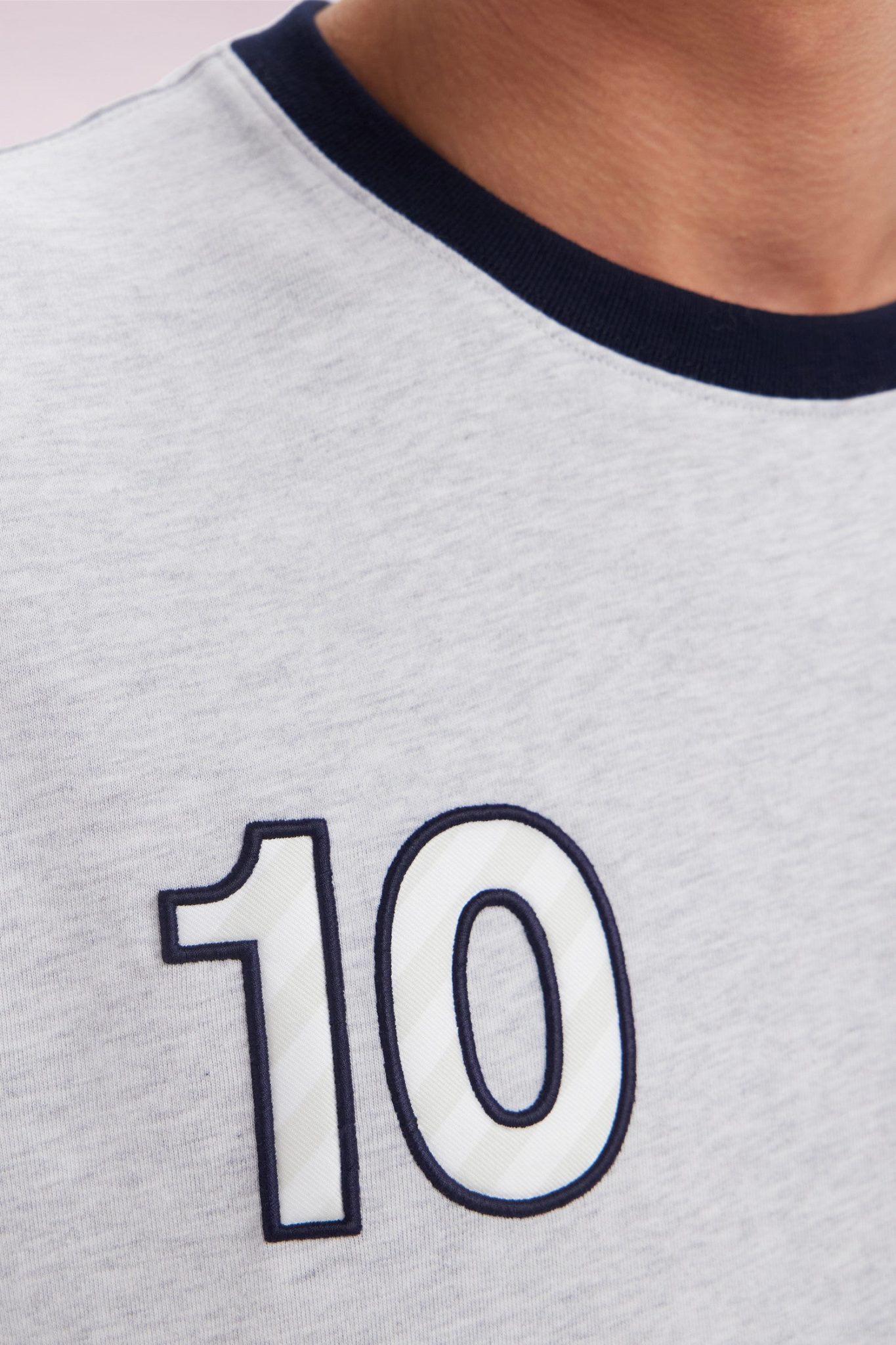 T-shirt En Coton Gris Broderie 10 Coupe Décontractée Eden Park – Image 4