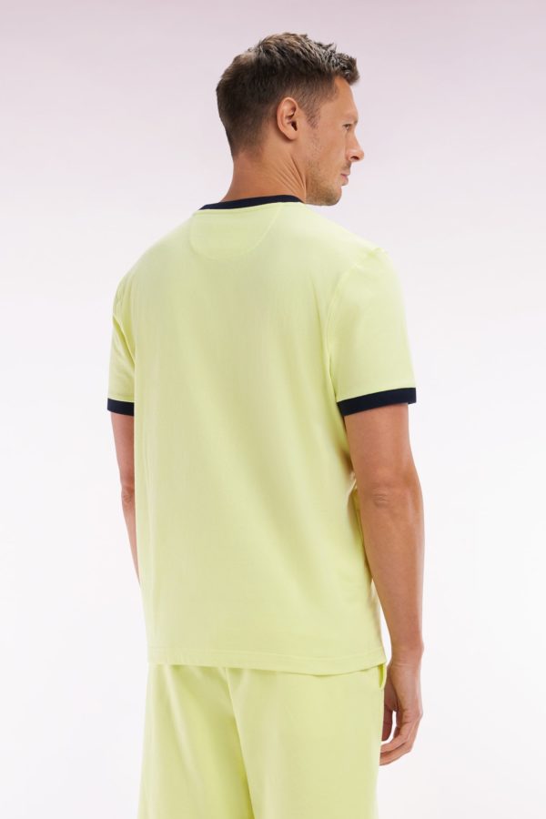 T-shirt En Coton Jaune Broderie 10 Coupe Décontractée Eden Park – Image 3