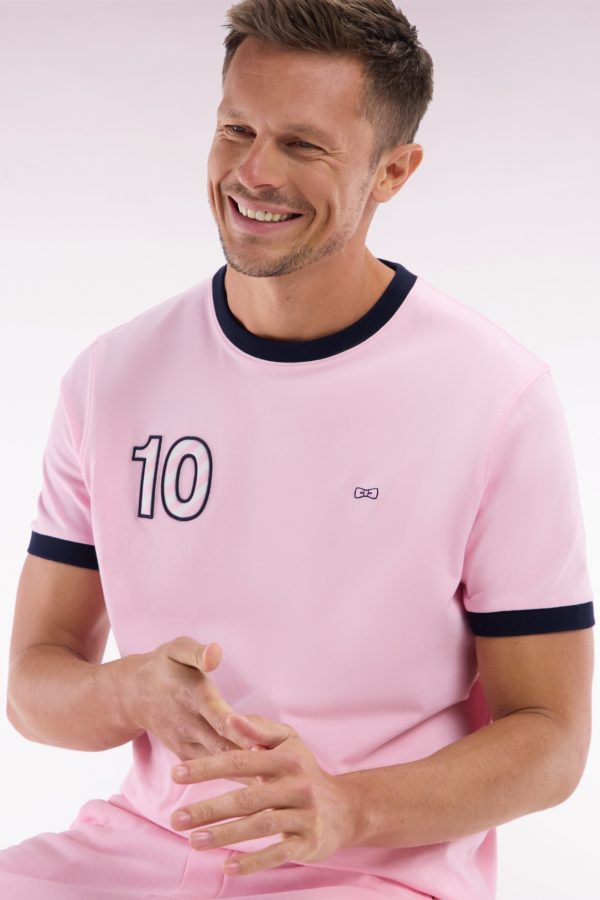T-shirt En Coton Rose Broderie 10 Coupe Décontractée Eden Park – Image 2