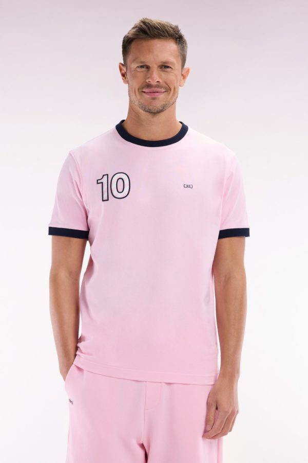 T-shirt En Coton Rose Broderie 10 Coupe Décontractée Eden Park