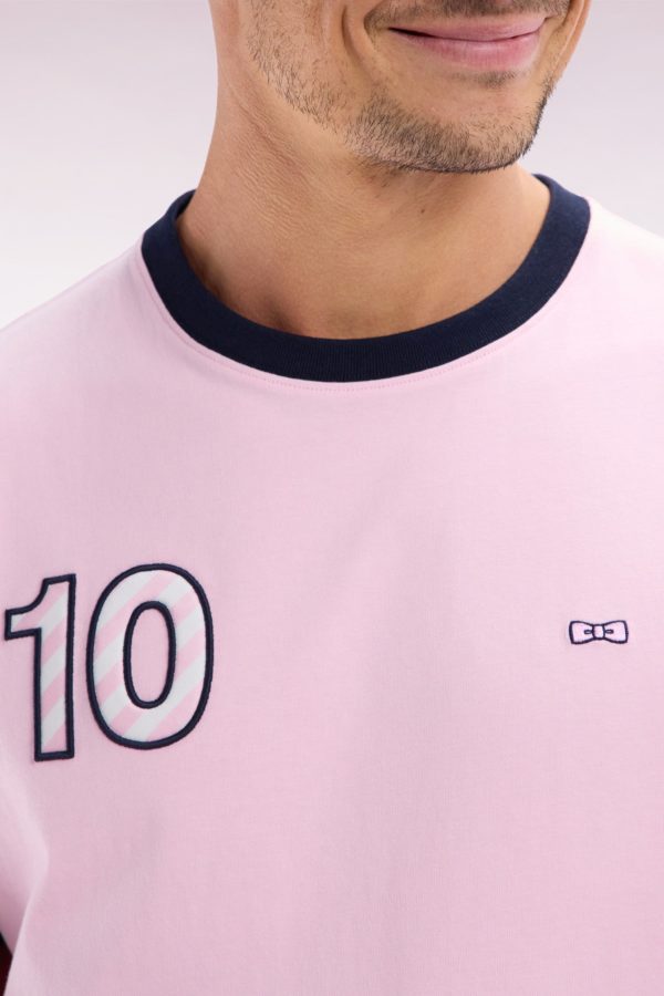 T-shirt En Coton Rose Broderie 10 Coupe Décontractée Eden Park – Image 4