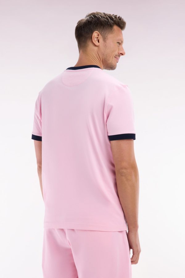 T-shirt En Coton Rose Broderie 10 Coupe Décontractée Eden Park – Image 3