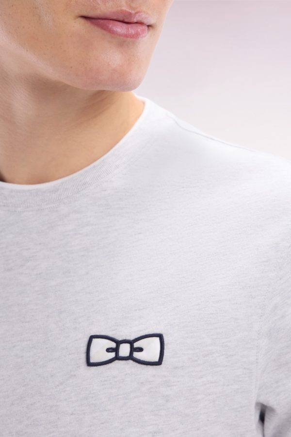T-shirt En Coton Gris Broderie Nœud Papillon Coupe Décontractée Eden Park – Image 4