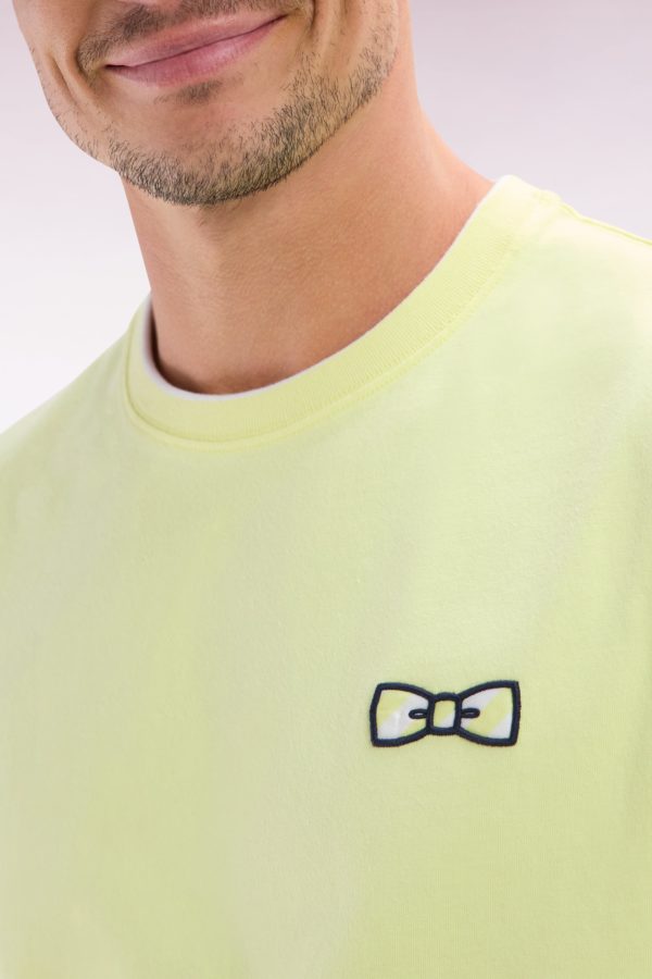 T-shirt En Coton Jaune Broderie Nœud Papillon Coupe Décontractée Eden Park – Image 4