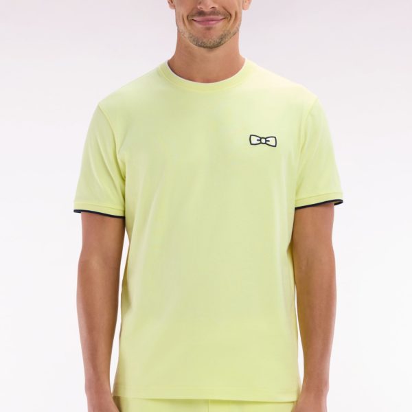 T-shirt En Coton Jaune Broderie Nœud Papillon Coupe Décontractée Eden Park