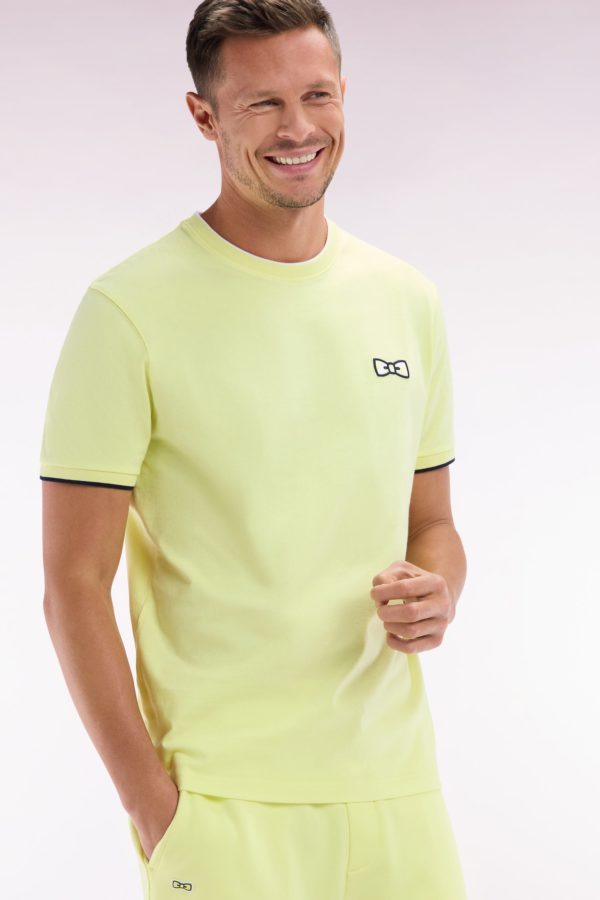 T-shirt En Coton Jaune Broderie Nœud Papillon Coupe Décontractée Eden Park – Image 2