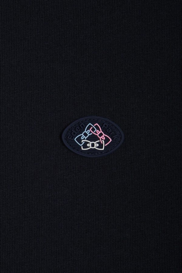 T-shirt Uni En Coton Marine Bordures De Manches Colorées Coupe Droite Eden Park – Image 5