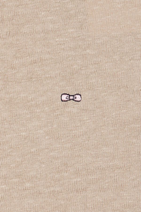 T-shirt Uni En Lin Stretch Beige Coupe Droite Eden Park – Image 5