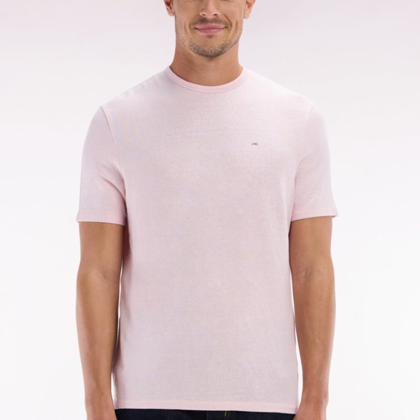 T-shirt Uni En Lin Stretch Rose Coupe Droite Eden Park