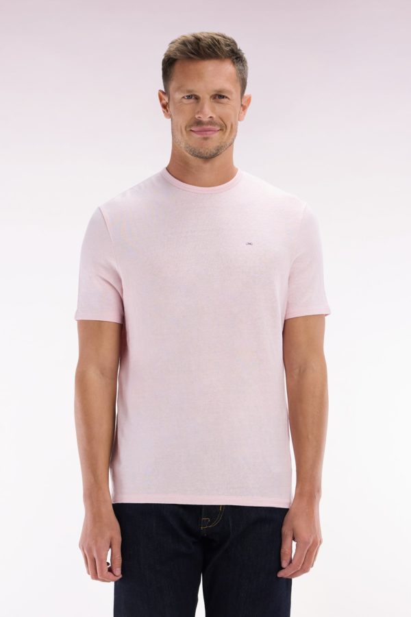 T-shirt Uni En Lin Stretch Rose Coupe Droite Eden Park