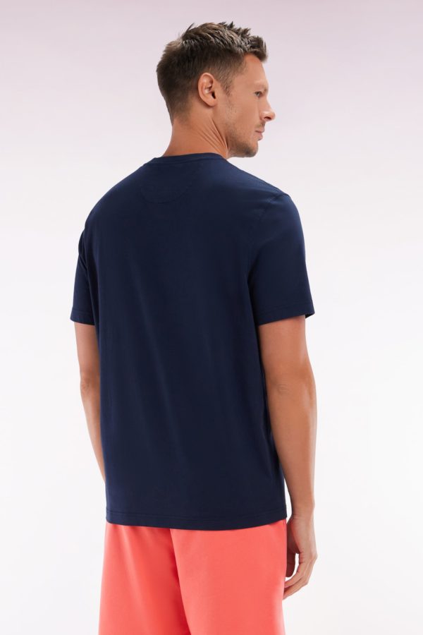 T-shirt En Coton Marine Sérigraphie Multicolore Coupe Décontractée Eden Park – Image 3