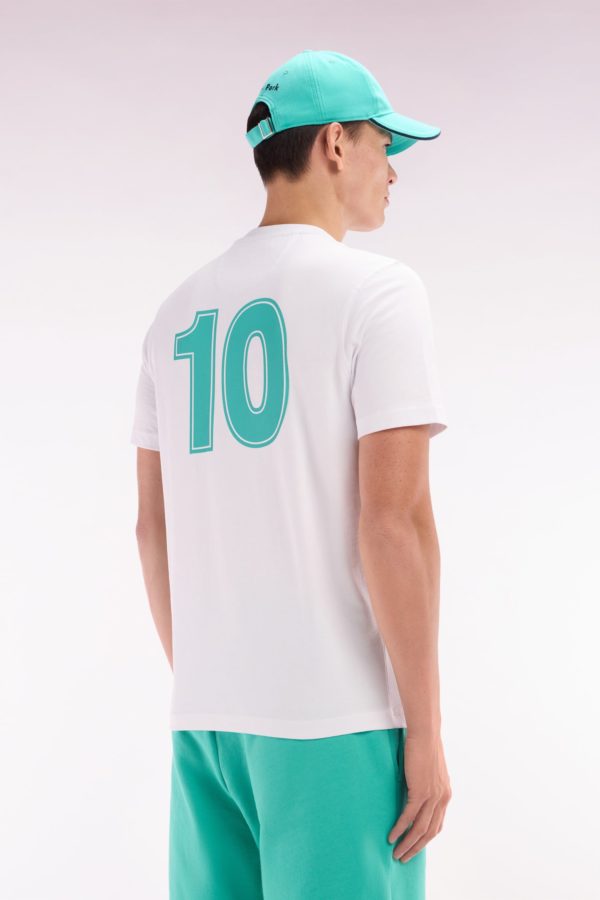 T-shirt 10 En Coton Blanc Et Vert Coupe Décontractée Eden Park – Image 4