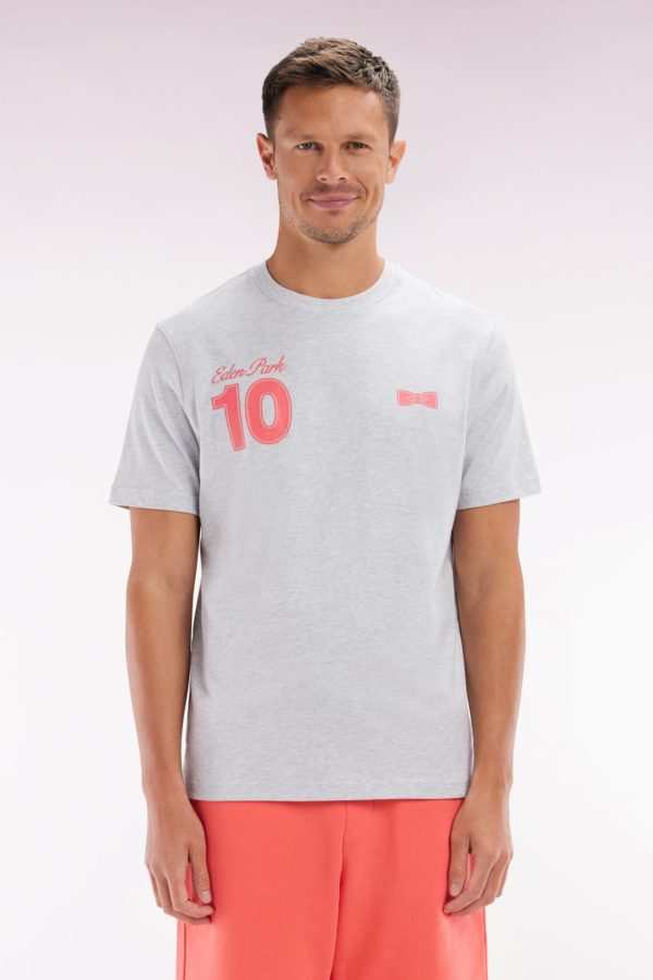 T-shirt 10 En Coton Gris Et Rouge Coupe Décontractée Eden Park