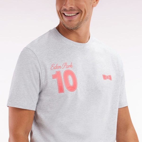 T-shirt 10 En Coton Gris Et Rouge Coupe Décontractée Eden Park