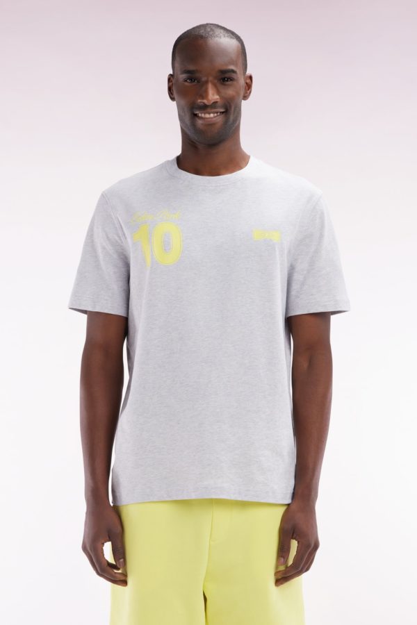 T-shirt 10 En Coton Gris Et Jaune Coupe Décontractée Eden Park