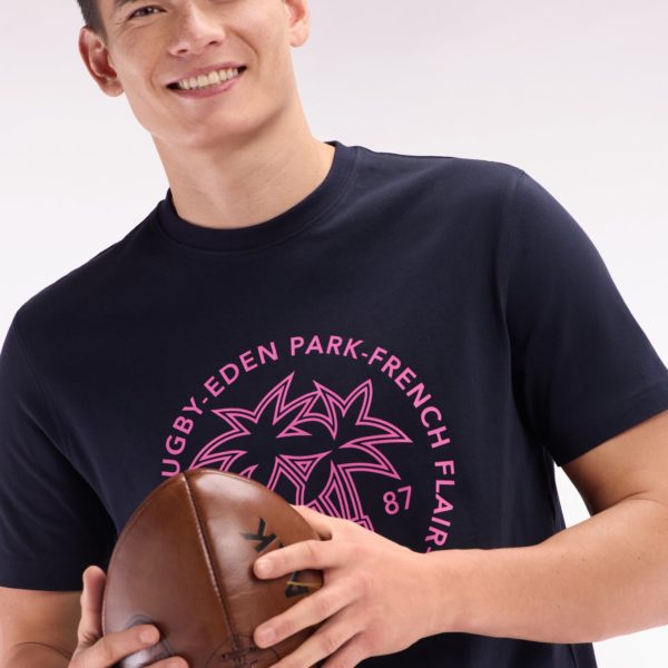 T-shirt En Coton Marine Sérigraphie Palmiers Coupe Décontractée Eden Park