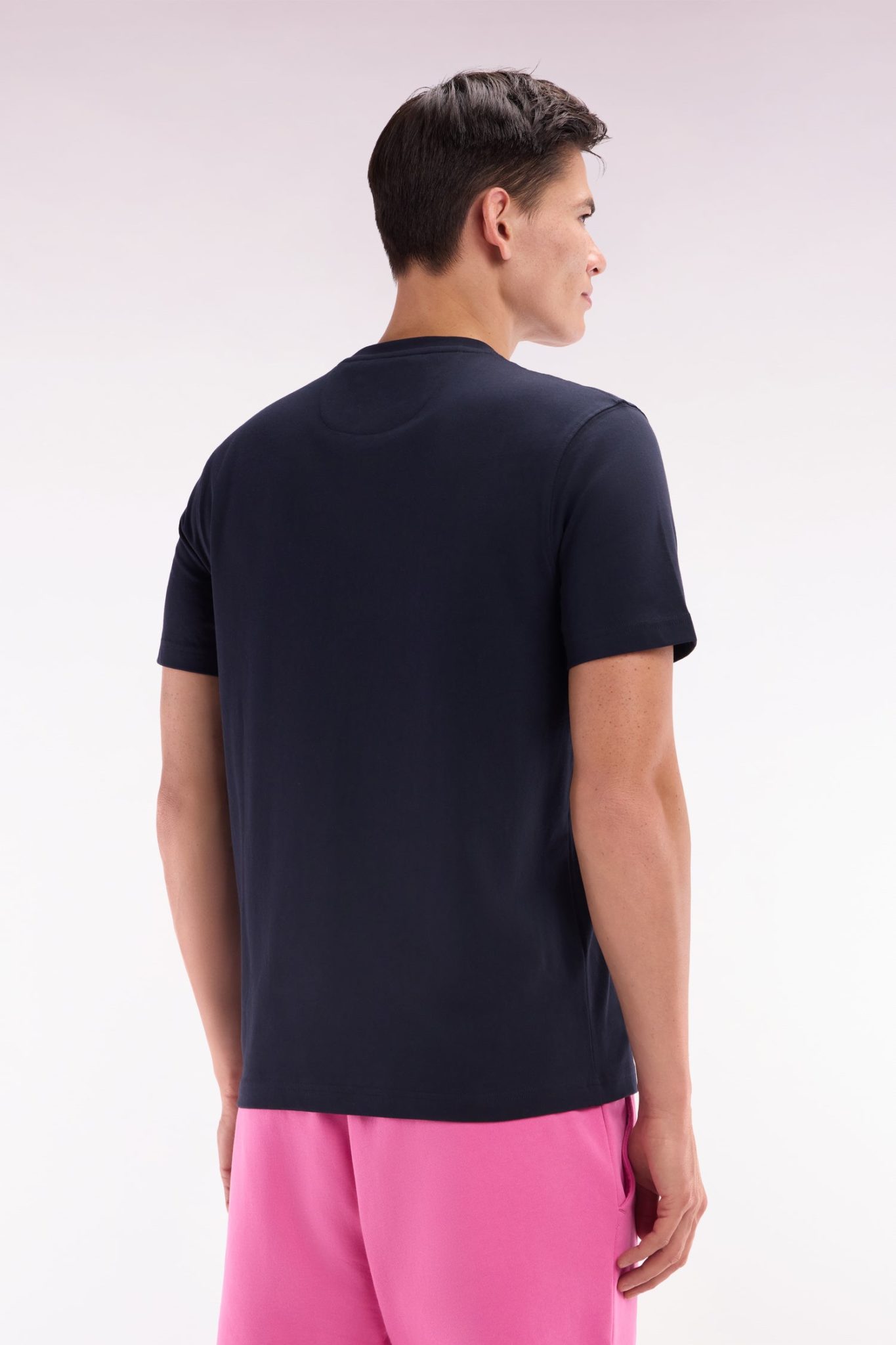 T-shirt En Coton Marine Sérigraphie Palmiers Coupe Décontractée Eden Park – Image 3