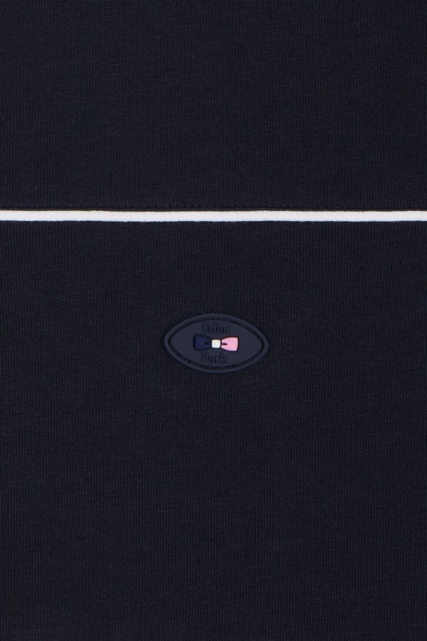 T-shirt Xv De France En Coton Marine À Passepoils Coupe Droite Eden Park – Image 5